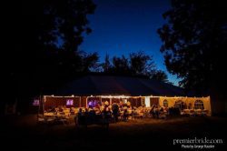 Rustic barn wedding with white lights