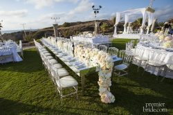 Beautiful table setting with big flowers