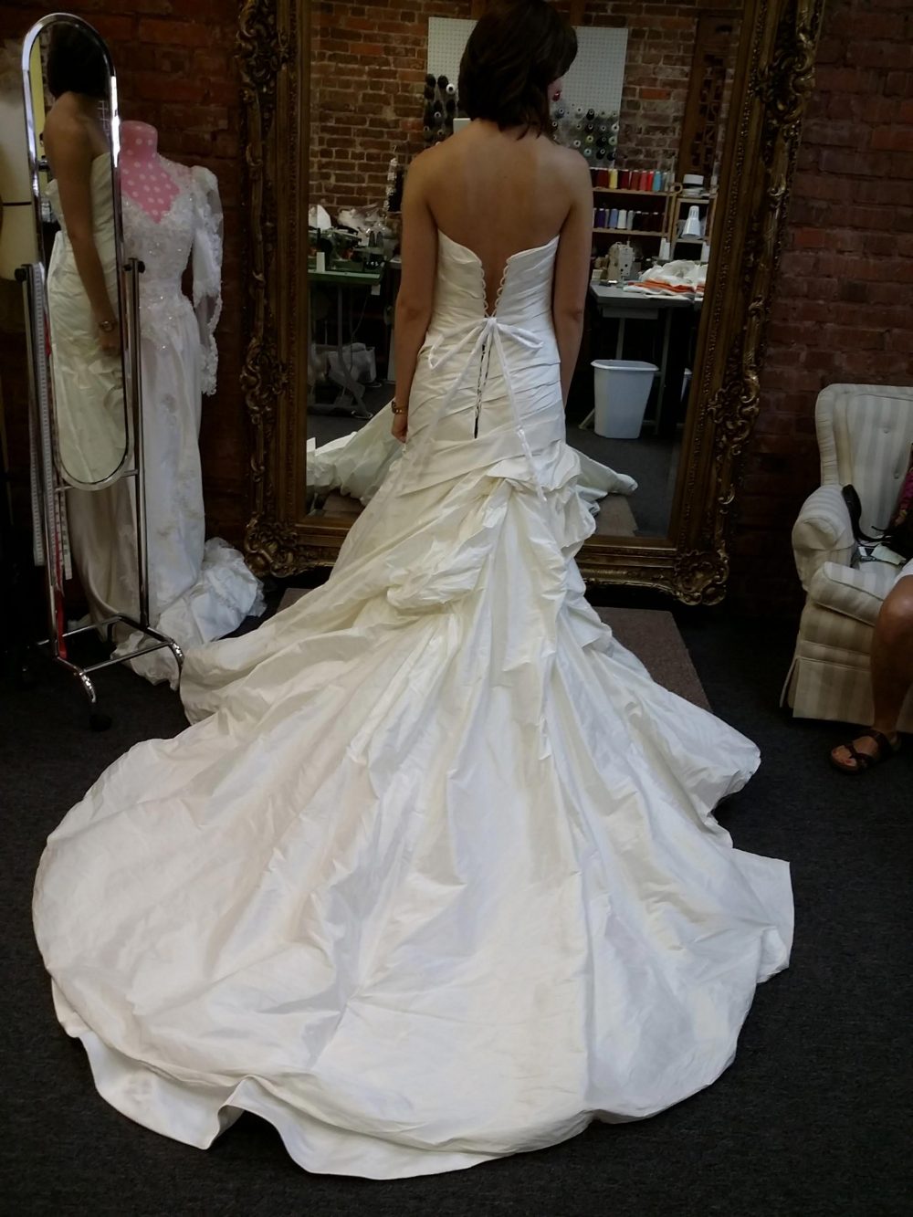 Alterations to back side of gown